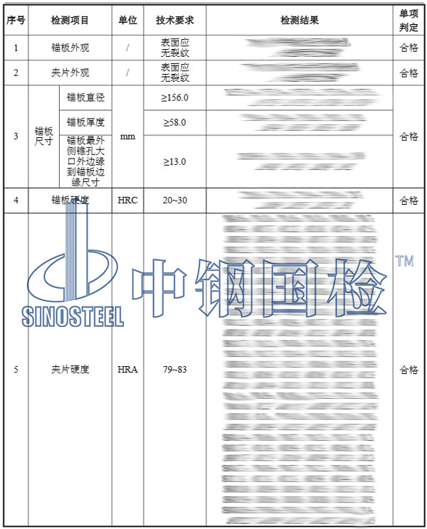 检测报告结果