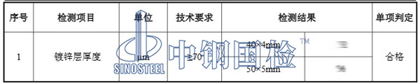 镀锌厚度检测结果