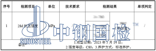混凝土检测项目结果