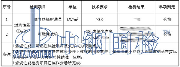 建筑材料防火检测项目结果