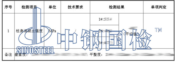 桩基取芯检测项目结果