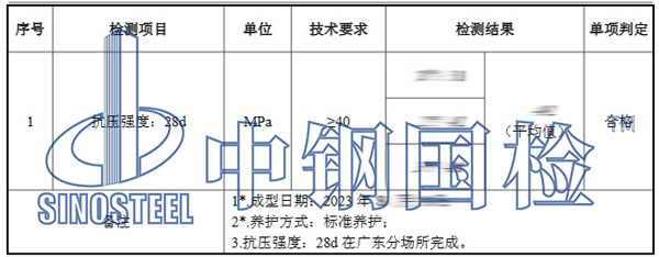 混凝土抗压强度检测结果