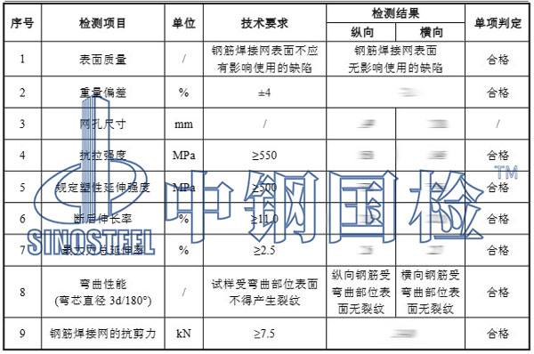 钢筋网片检测项目结果