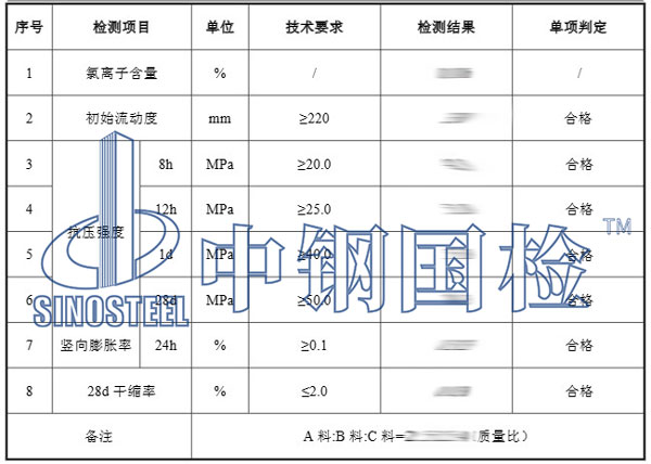 环氧树脂砂浆检测项目结果