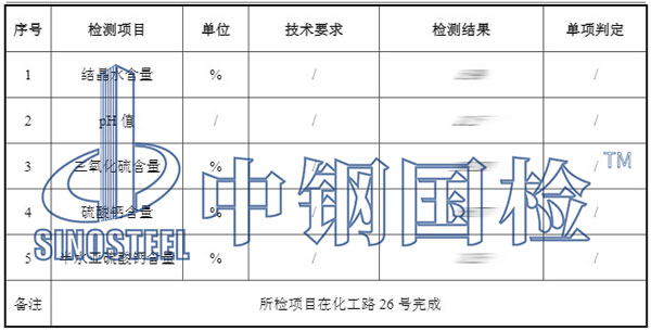 石膏检测项目结果