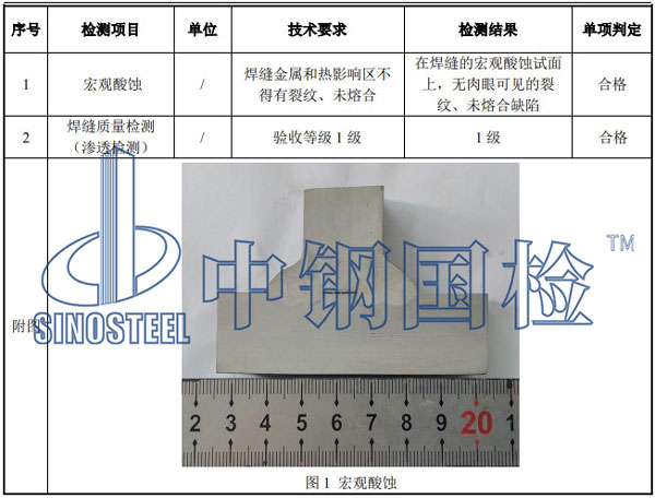 焊接无损检测项目结果