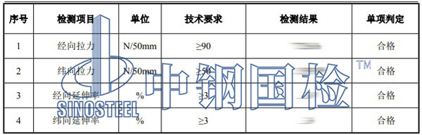 玻纤网格布检测项目结果
