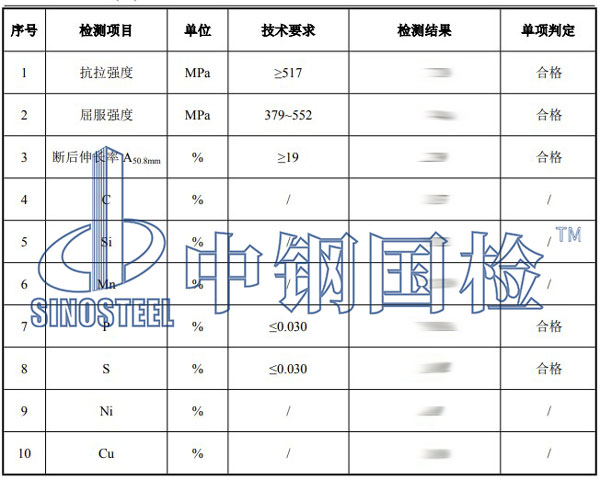 石油套管检测项目结果