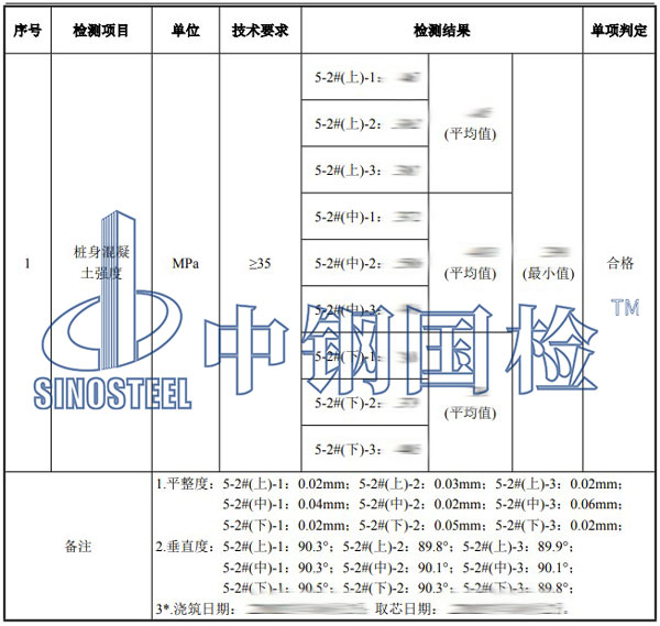 桥梁桩基检测项目结果