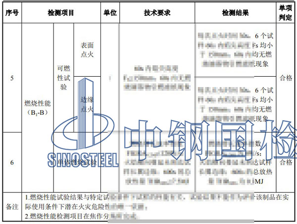 防火桥架检测项目结果
