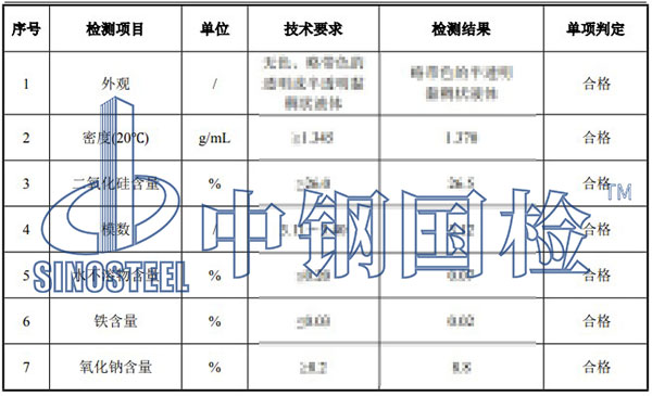 水玻璃检测结果