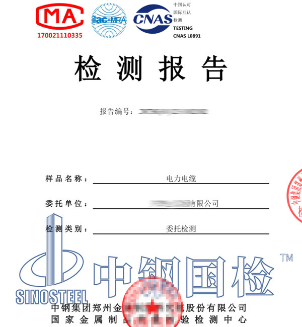电缆阻燃性能检测报告