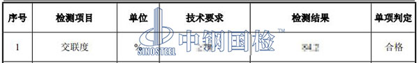 交联度检测项目结果