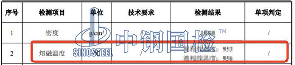 贵金属熔融温度检测结果