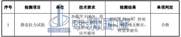 缆索检验项目结果