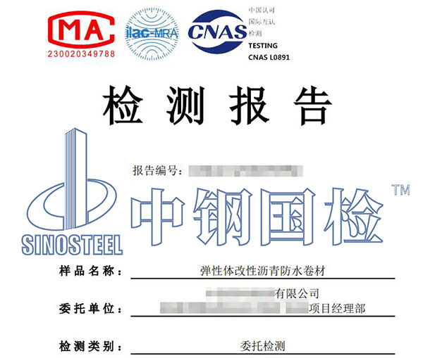 弹性体防水卷材检测报告